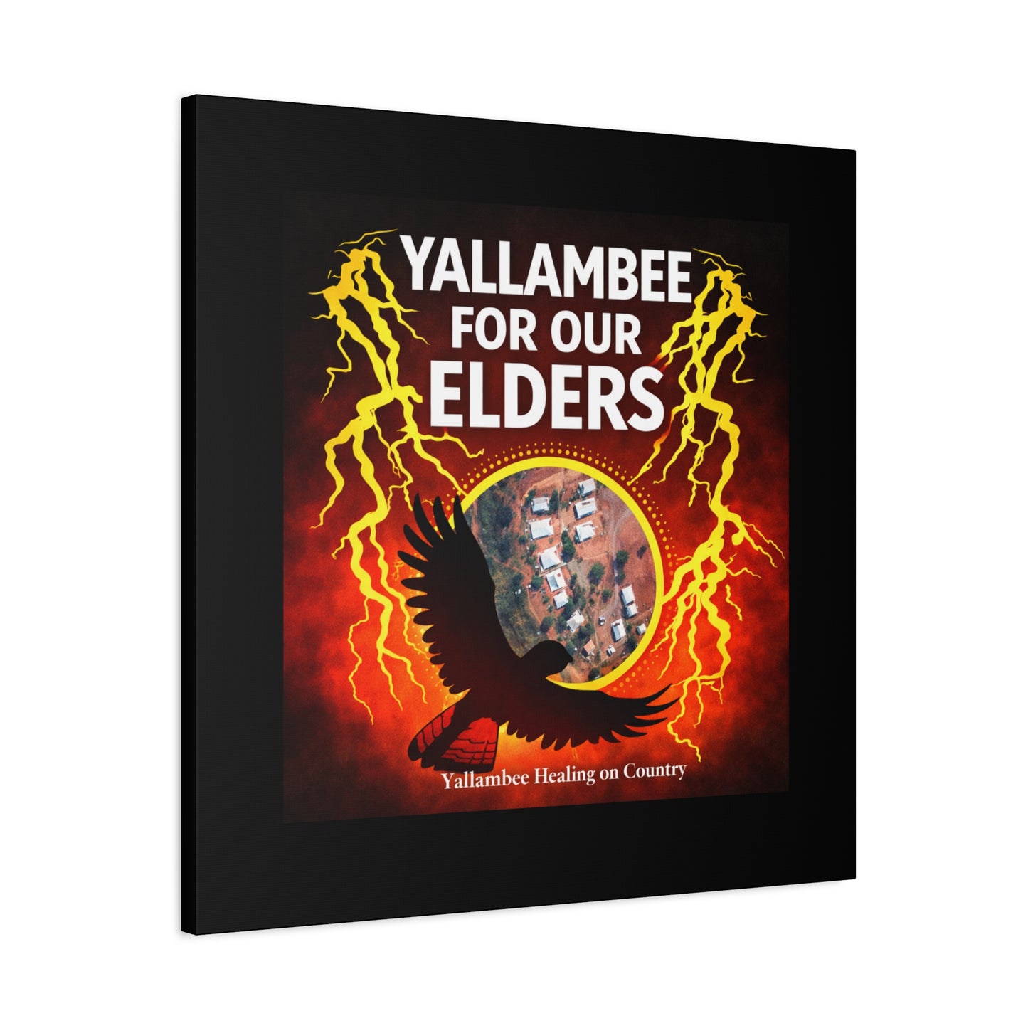 Yallambee For Our Elders Canvas Wall Art — Indigenous Community Tribute Matte Stretched Canvas