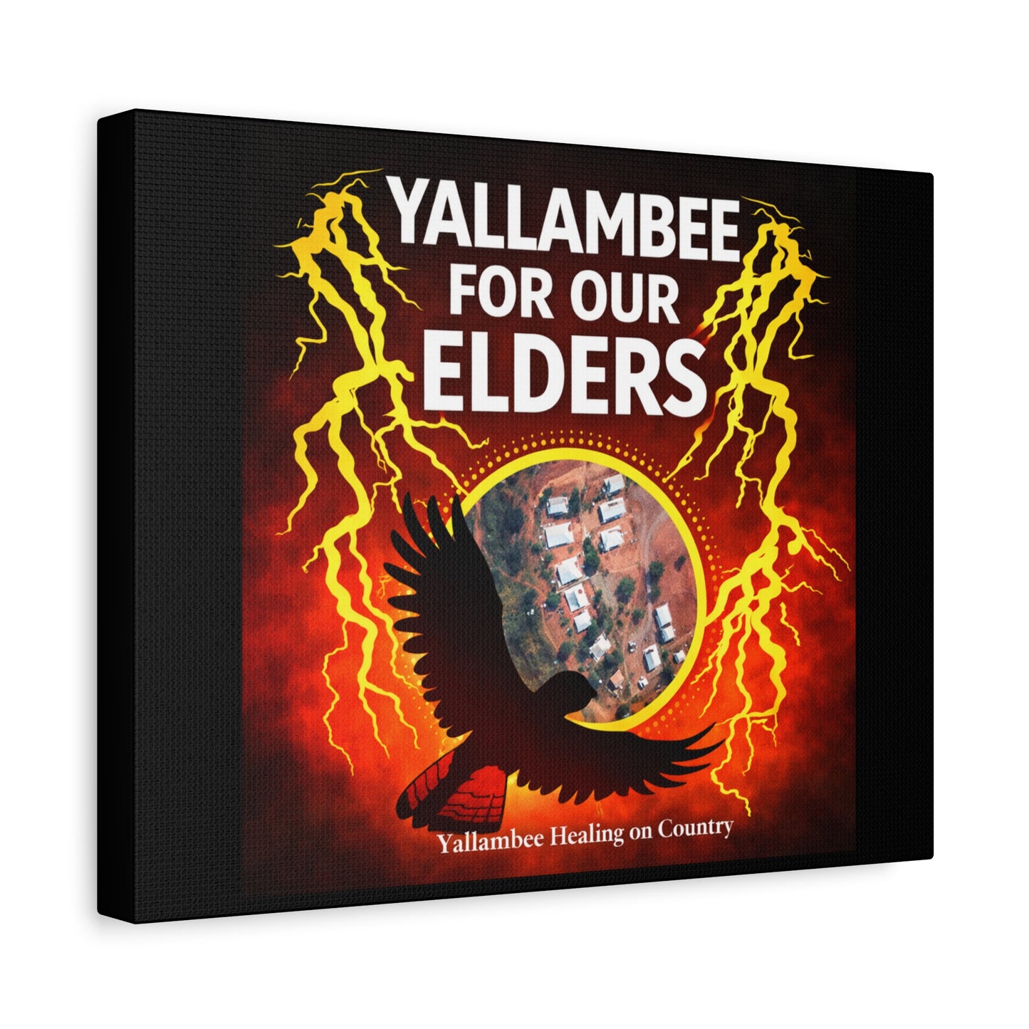 Yallambee For Our Elders Canvas Wall Art — Indigenous Community Tribute Matte Stretched Canvas