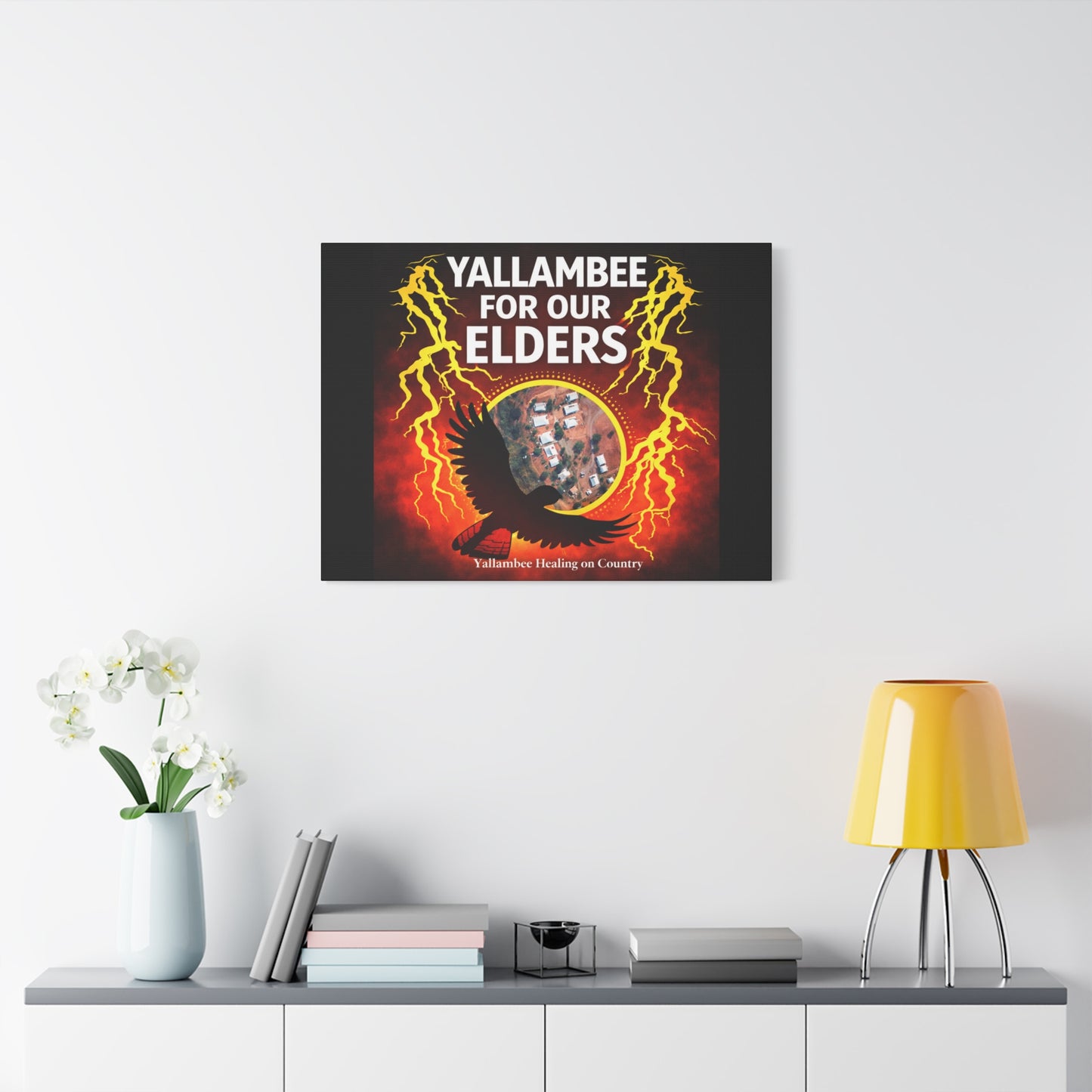 Yallambee For Our Elders Canvas Wall Art — Indigenous Community Tribute Matte Stretched Canvas