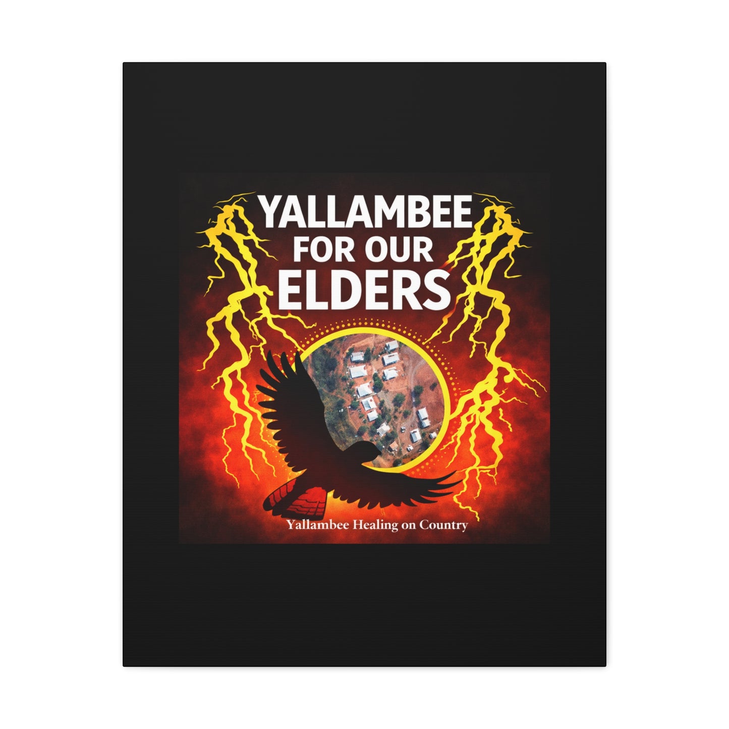Yallambee For Our Elders Canvas Wall Art — Indigenous Community Tribute Matte Stretched Canvas