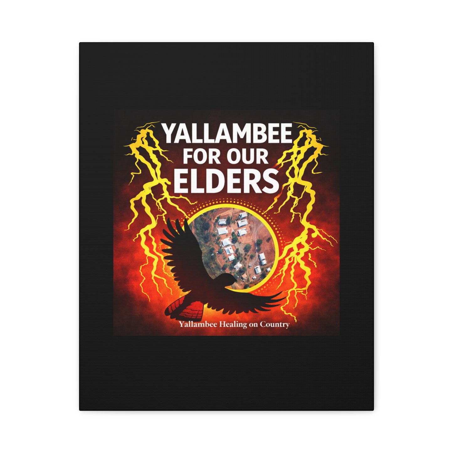 Yallambee For Our Elders Canvas Wall Art — Indigenous Community Tribute Matte Stretched Canvas