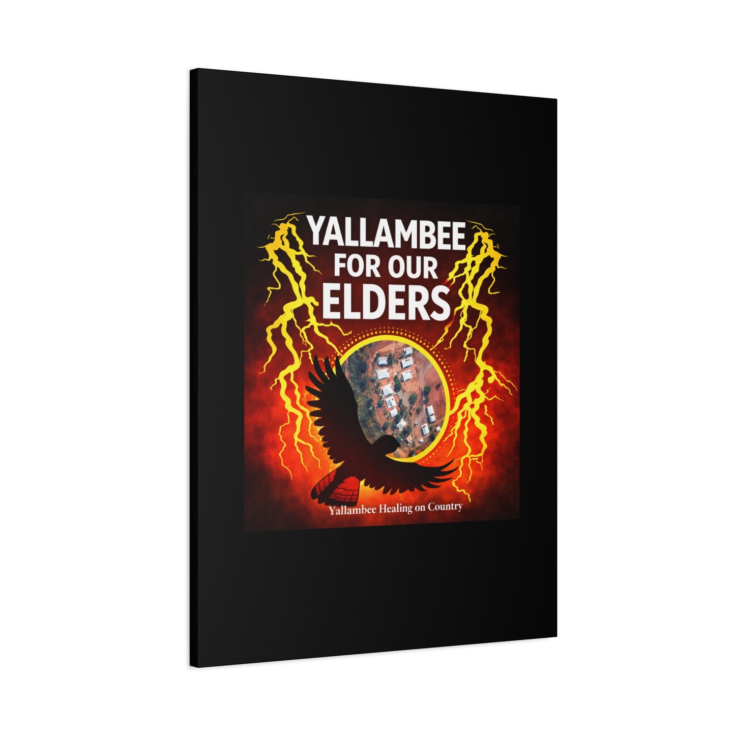 Yallambee For Our Elders Canvas Wall Art — Indigenous Community Tribute Matte Stretched Canvas