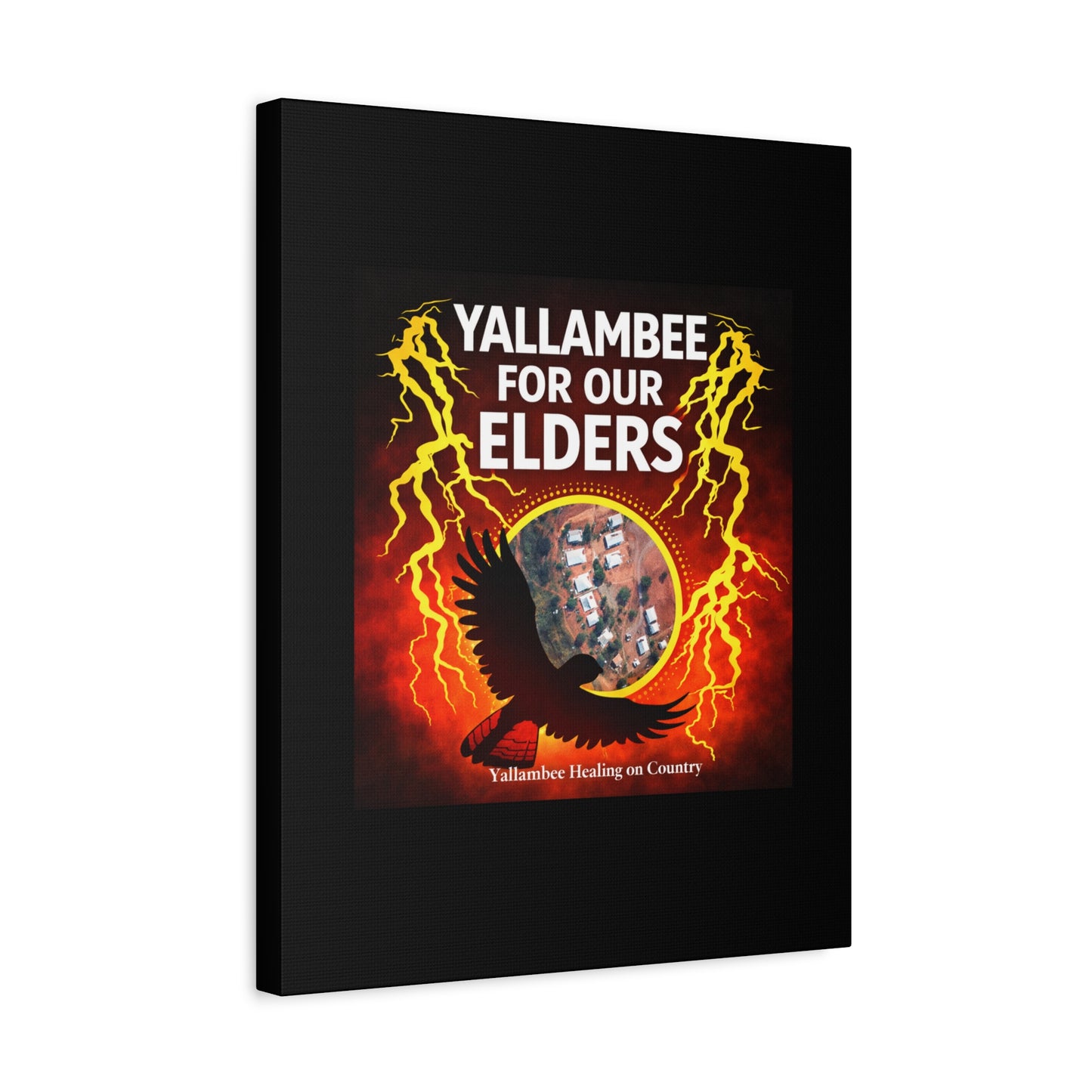Yallambee For Our Elders Canvas Wall Art — Indigenous Community Tribute Matte Stretched Canvas