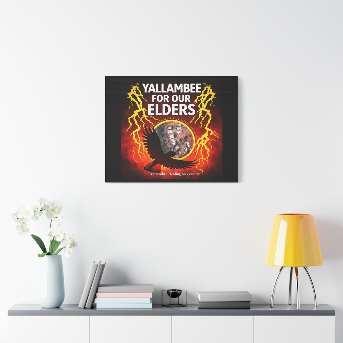Yallambee For Our Elders Canvas Wall Art — Indigenous Community Tribute Matte Stretched Canvas
