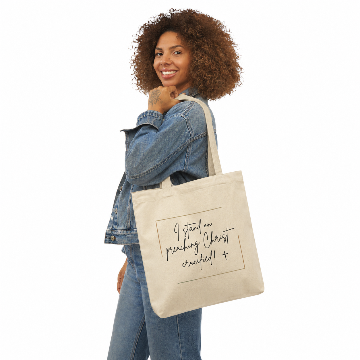 Christ Crucified Canvas Tote Bag: Carry the Message. Support the Mission.
